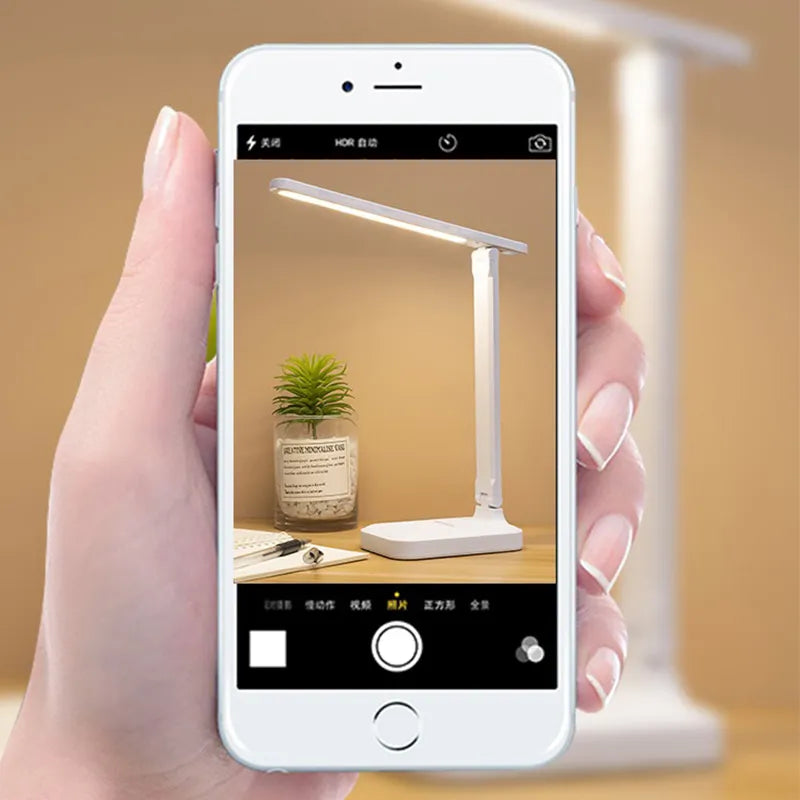 6000mAh rechargeable LED table lamp USB 3 colour stepless dimmable desk lamp touch foldable eye-protecting reading night light