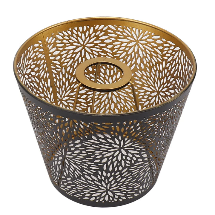 Metal lampshade with gold pattern
