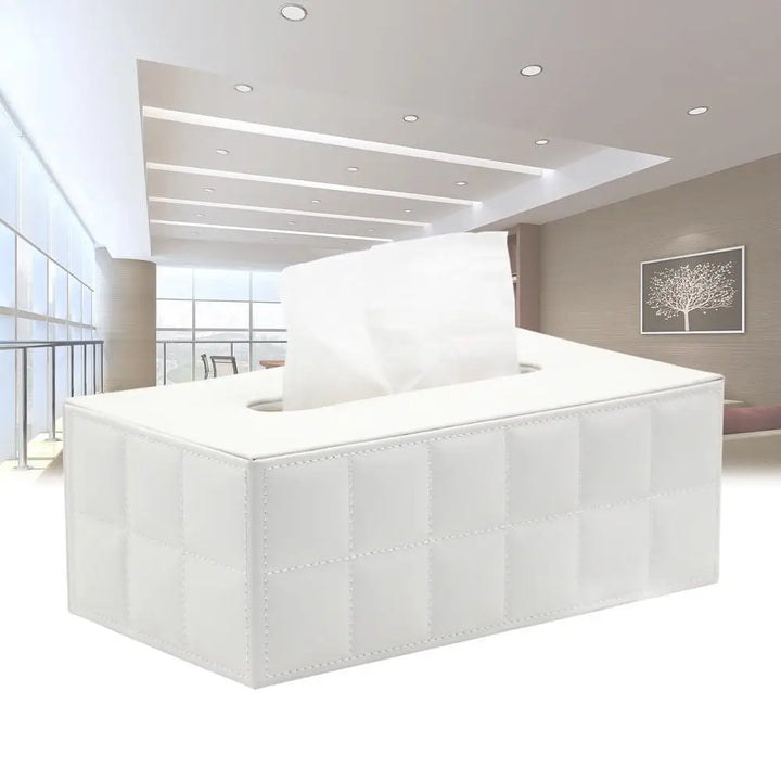 Modern Tissue Box Holder Square, Napkin Holder Pump Paper Case Dispenser, Facial Tissue Box Cover for Home Bathroom Office Desk