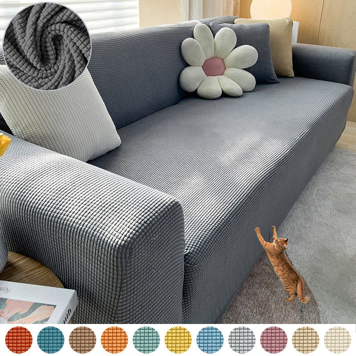 Textured Stretch Sofa Cover | Non-Slip, Machine Washable &amp; Protective for 1-Seater, 2-Seater, and 3-Seater Sofas