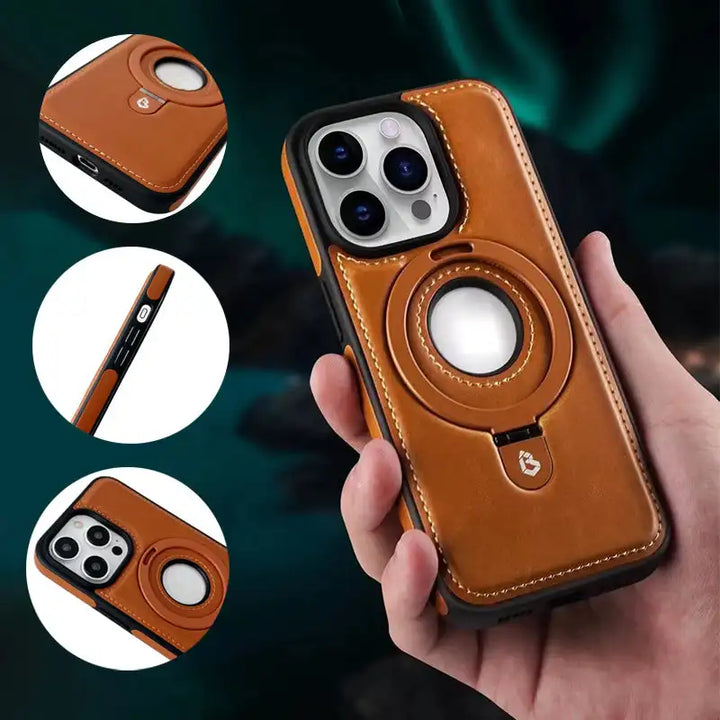 Magnetic iPhone case with invisible ring holder