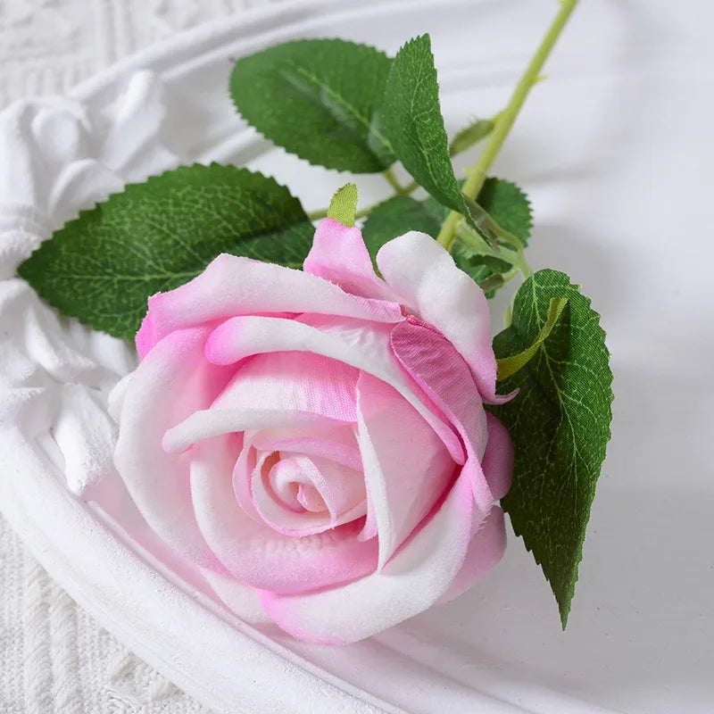 20 pieces Realistic Velvet Silk Rose Bouquet