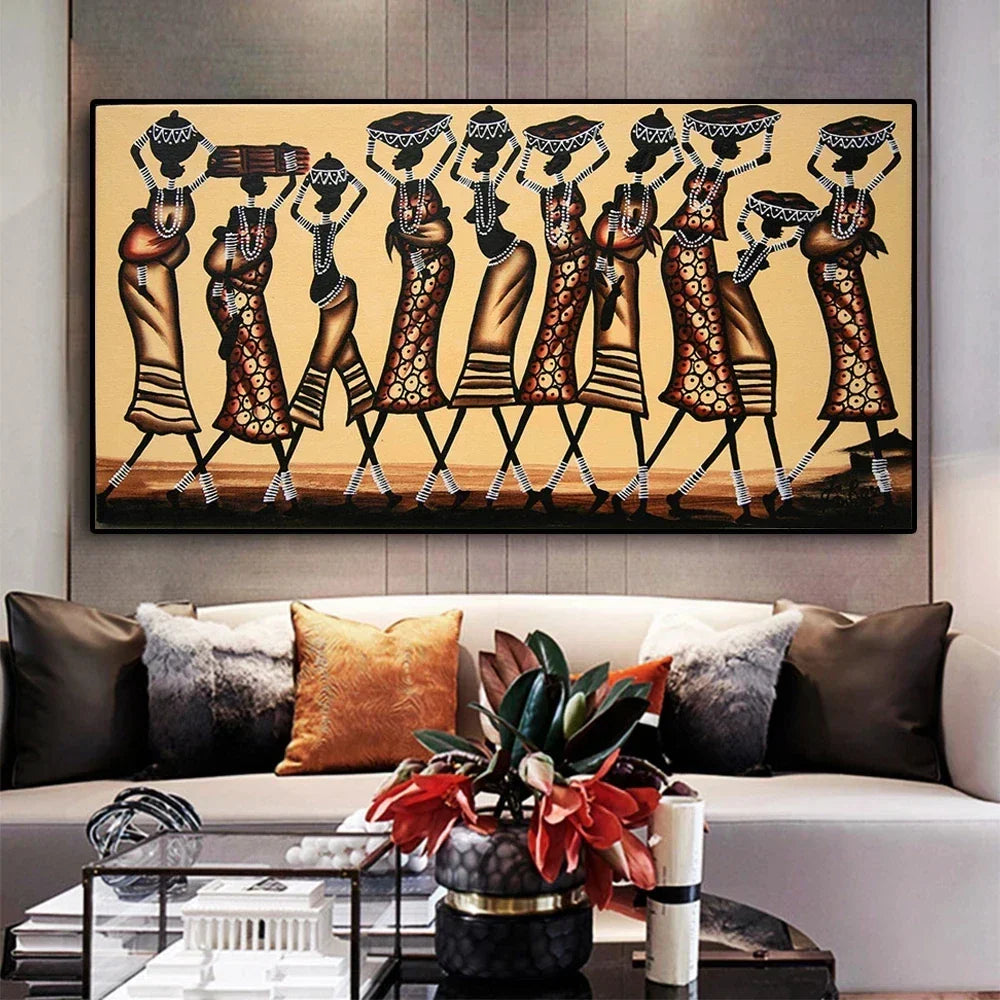 Plus Sizes Abstract African Woman Canvas Painting