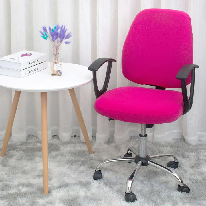 2-piece Split Office Rose Chair Covers