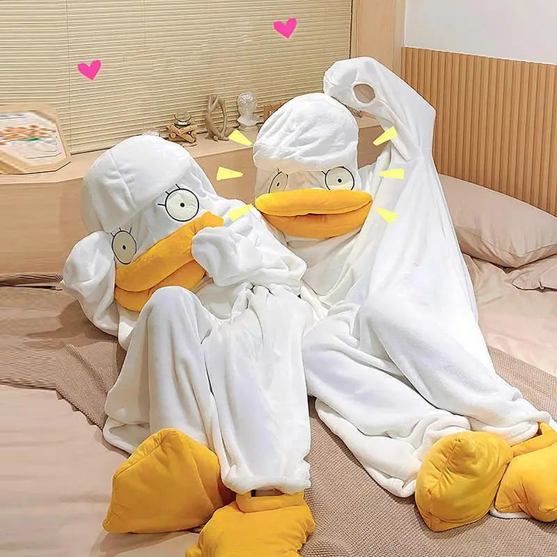 Confused Duck Warm Adult Pajama Costume