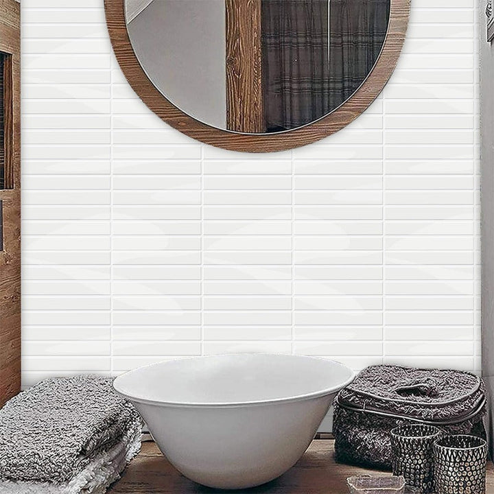 Self-adhesive 3D DIY Kit Kat tiles in glossy white