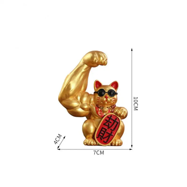Large hand, happy wealth, waving cat, gold-coloured waving hand cat, home decoration, welcoming waving cat, sculpture, statue, decor, car ornament, shop gift