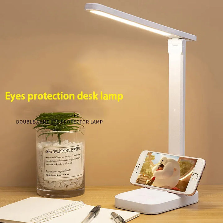 6000mAh rechargeable LED table lamp USB 3 colour stepless dimmable desk lamp touch foldable eye-protecting reading night light