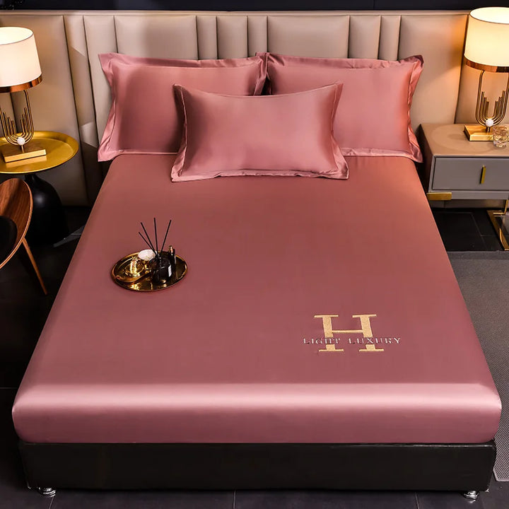 Solid colour Silk Bed Sheet