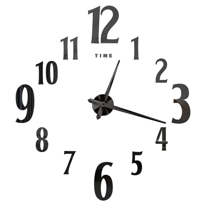Big Wall Clock DIY 3D Self Adhesive Mirrored Acrylic Wall Clock For Kitchen Dining Room Living Room Creative Home Decor |