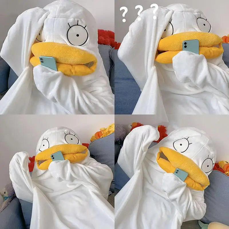 Confused Duck Warm Adult Pajama Costume