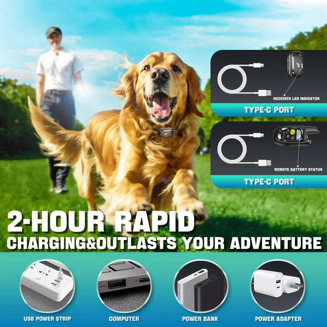 Dog Training Collar with Remote – Shock Lock, Sound &amp; Vibration Modes, Waterproof, 1600ft Range