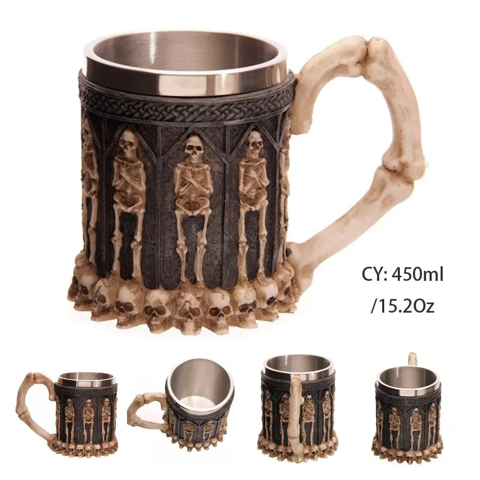 Medieval Dragon Resin Stainless Steel Mug as Coffee Mug or Tea Mug