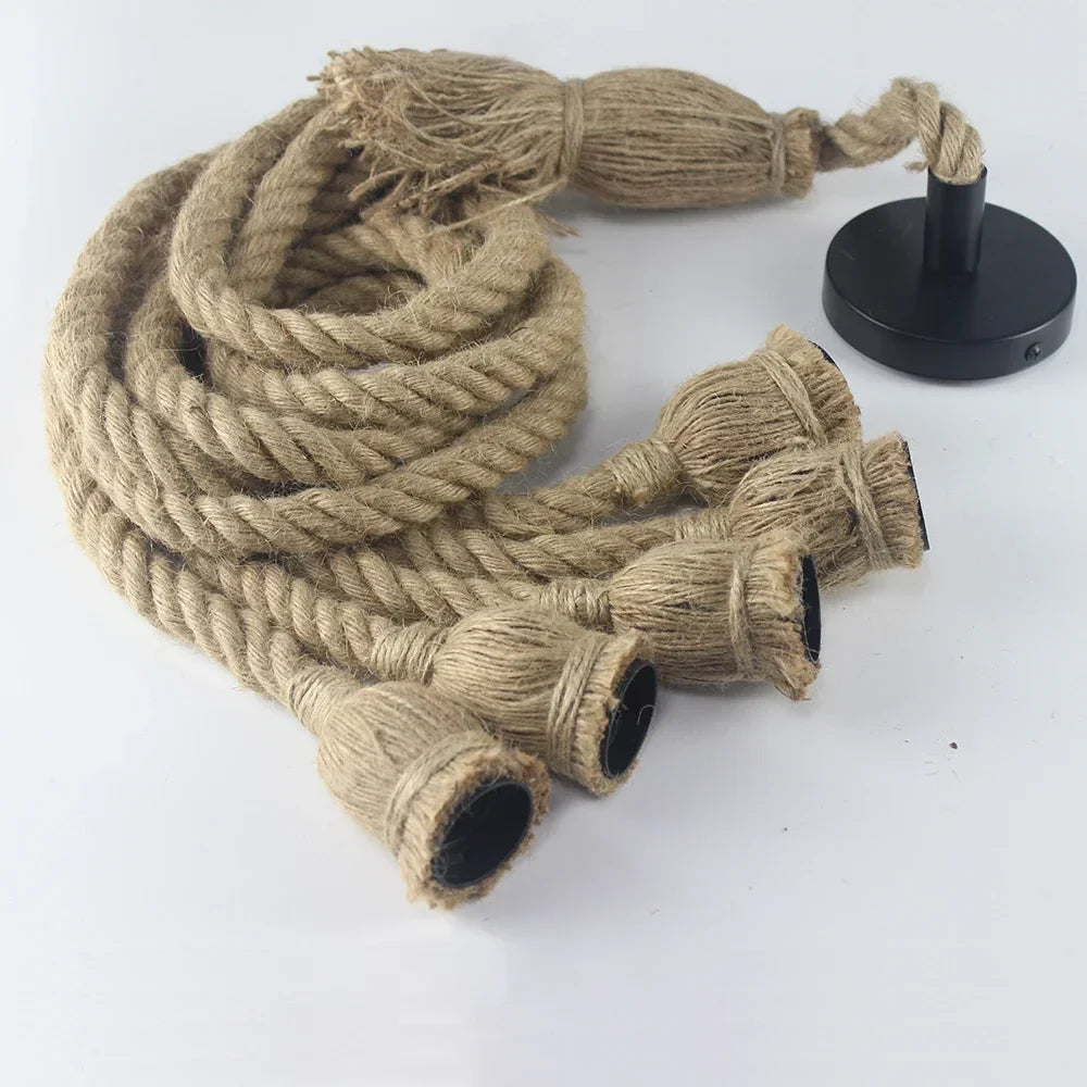 Vintage Hemp Rope Pendant Light