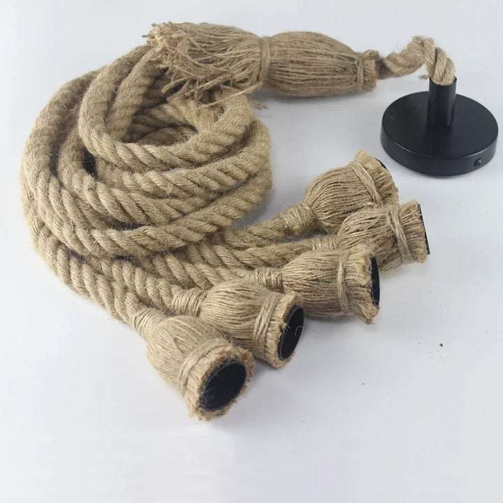 Vintage Hemp Rope Pendant Light