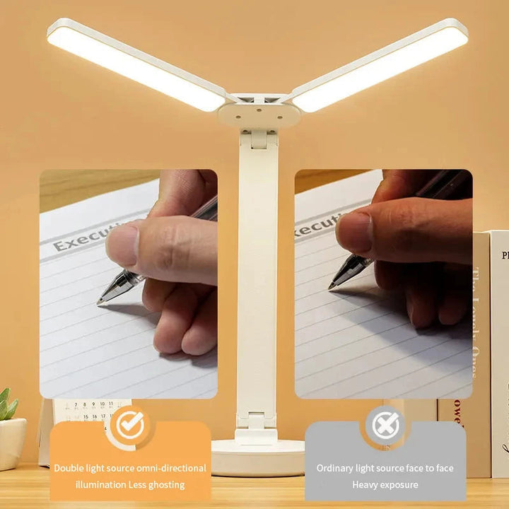 Adjustable Reading Lamp - Rechargeable Dimmable with Phone Table