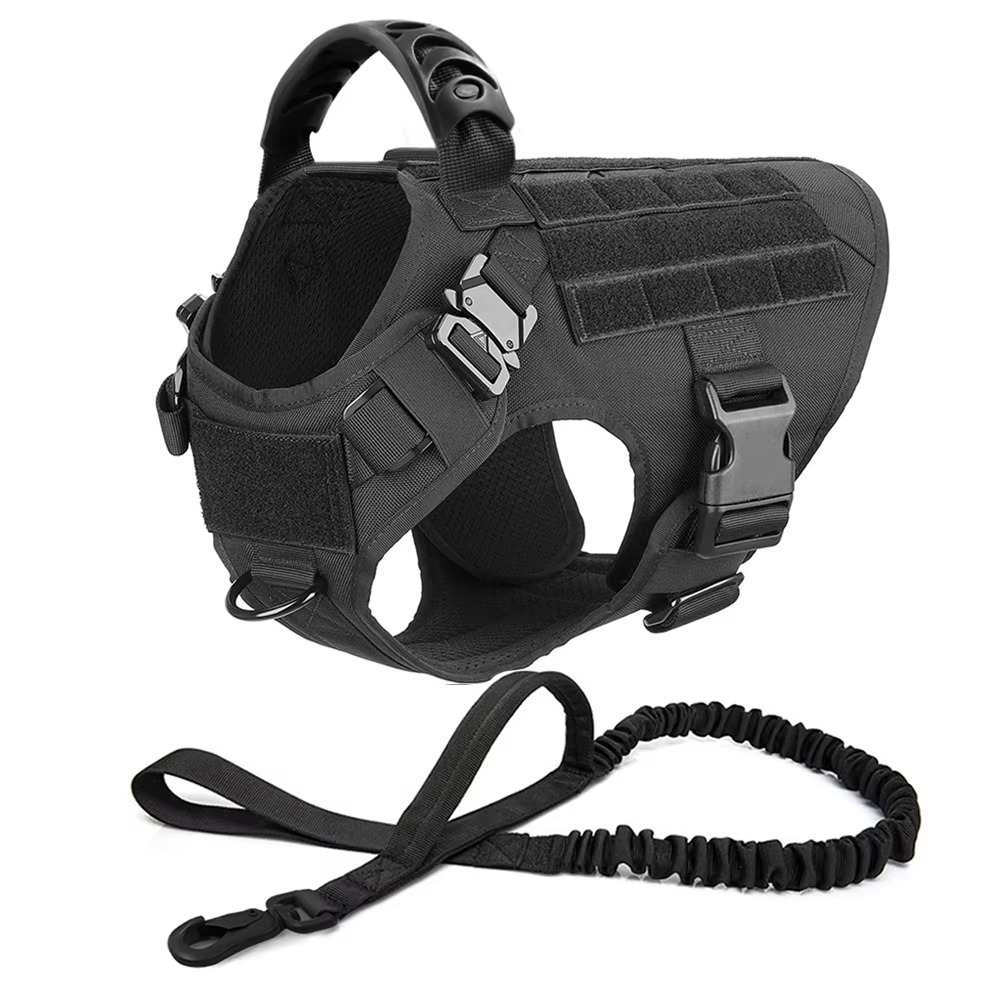 Tactical Dog Harness and Leash Set for Medium and Large Dogs