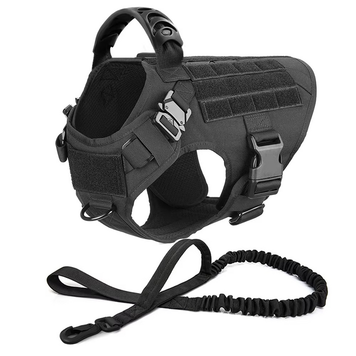 Tactical Dog Harness and Leash Set for Medium and Large Dogs