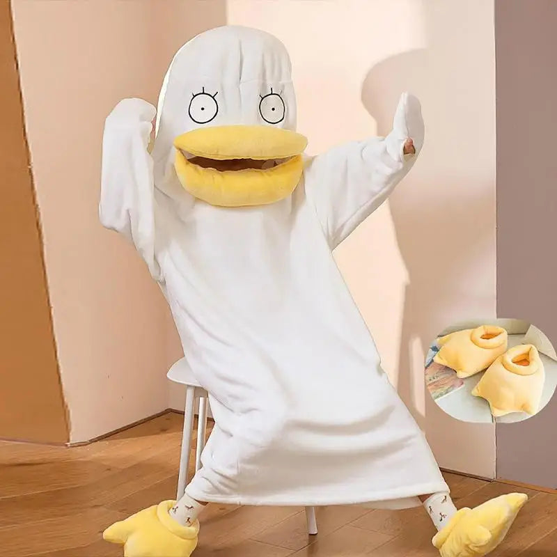 Confused Duck Warm Adult Pajama Costume