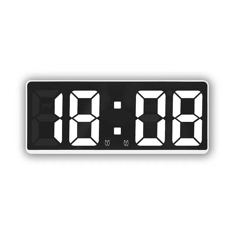 Modern Electronic Mirror Alarm Clock with LED Display, Alarm Function and Temperature Display – Stylish Digital Clock for Bedroom and Office |