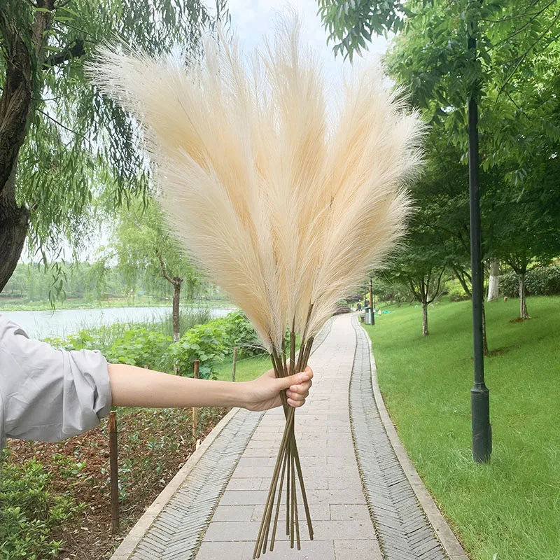 5 pieces 100 cm Artificial Pampas Grass Dried Flower Bouquet Wedding Party Decoration Home Room DIY Artificial Plants Decoration Supplies