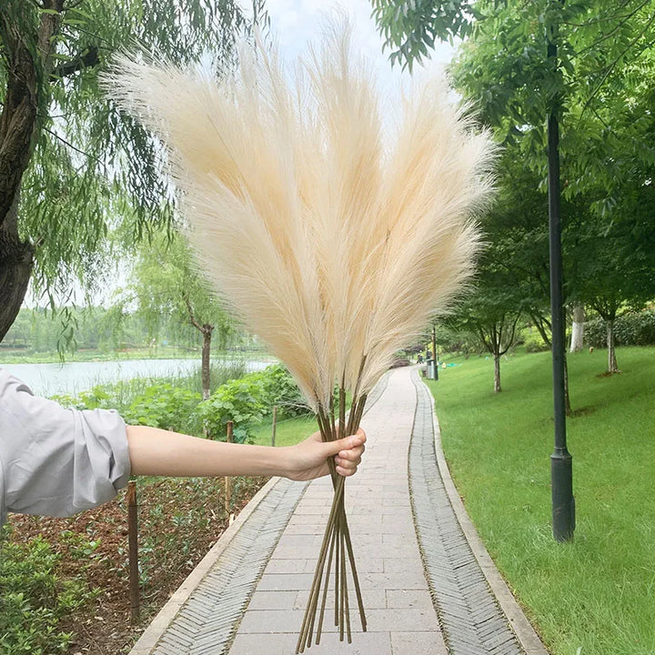 5 pieces 100 cm Artificial Pampas Grass Dried Flower Bouquet Wedding Party Decoration Home Room DIY Artificial Plants Decoration Supplies