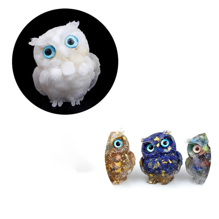 Natural Crystal Owl Figurine: Handmade Collector&