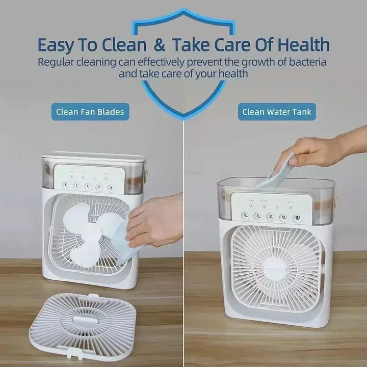 3 In 1 Fan AIr Conditioner Household Small Air Cooler LED Night Light Portable Humidifier Air Adjustment Fan Office Home Fan New |