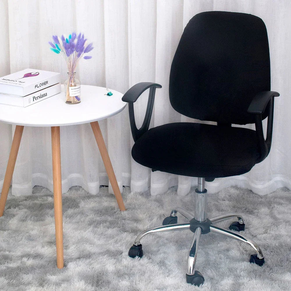 2-piece Split Office Rose Chair Covers