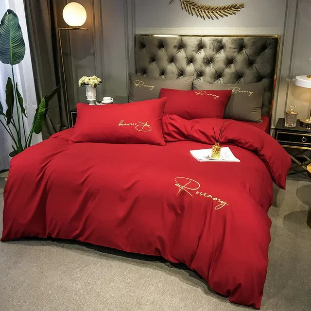 EmbroiLux Bedding - Elegant luxury duvet cover with embroidery design