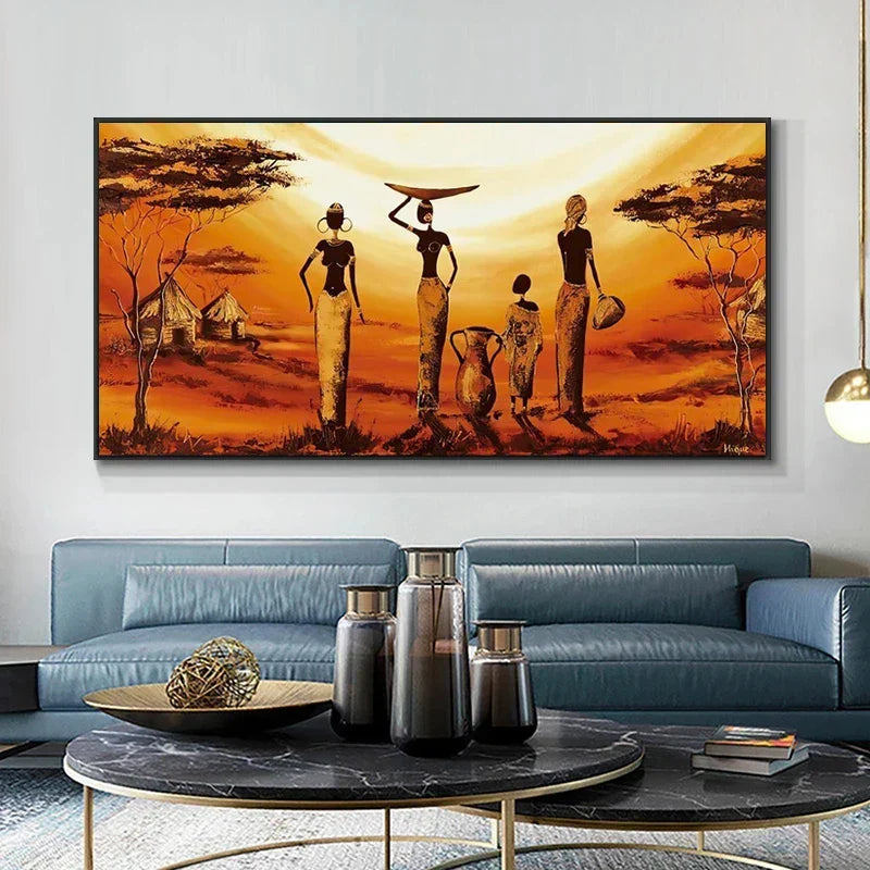 Plus Sizes Abstract African Woman Canvas Painting