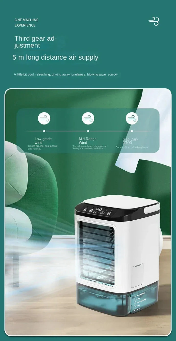 Portable Desktop Air Conditioner Fan – Dual Spray Ultrasonic Humidifier, 3-Speed Silent Air Cooler with Night Light for Home |