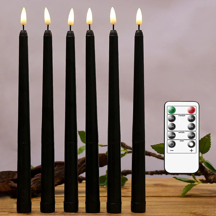 Black LED tealights without flame with remote control for an unforgettable atmosphere
