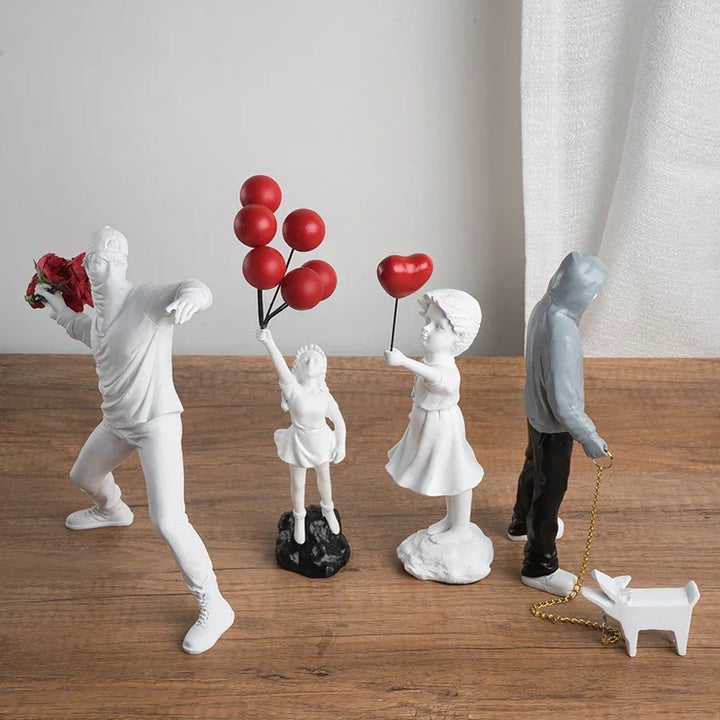 Banksy inspired sculpture collection