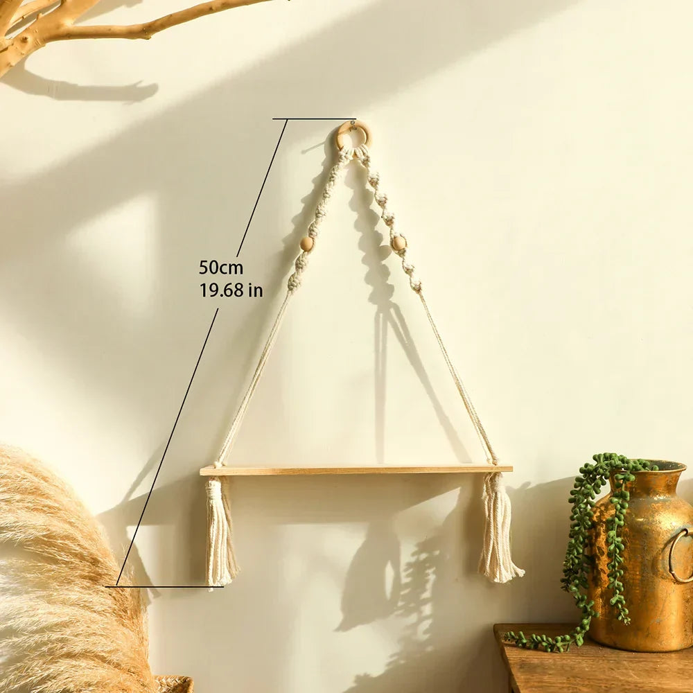 Wall shelf – Wood – Hanging shelves – Boho home decoration – Room decoration
