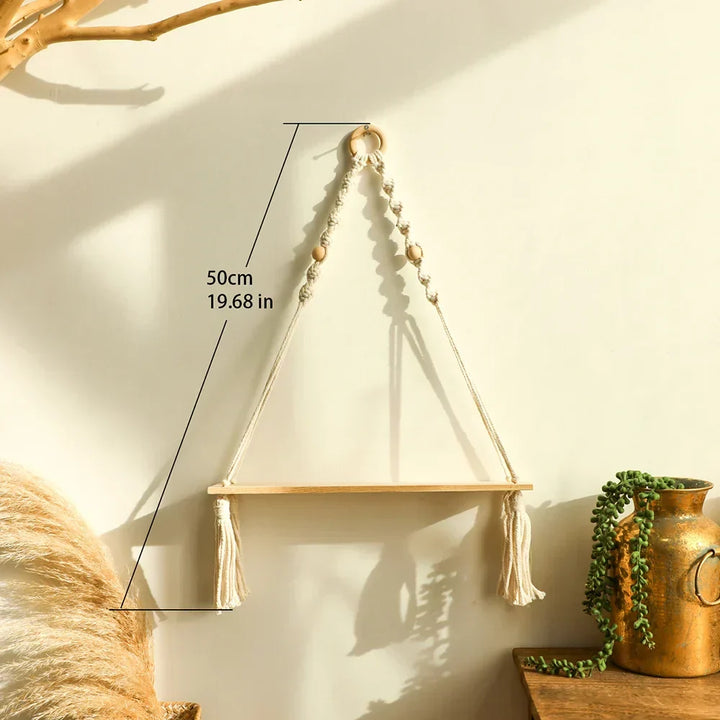 Wall shelf – Wood – Hanging shelves – Boho home decoration – Room decoration