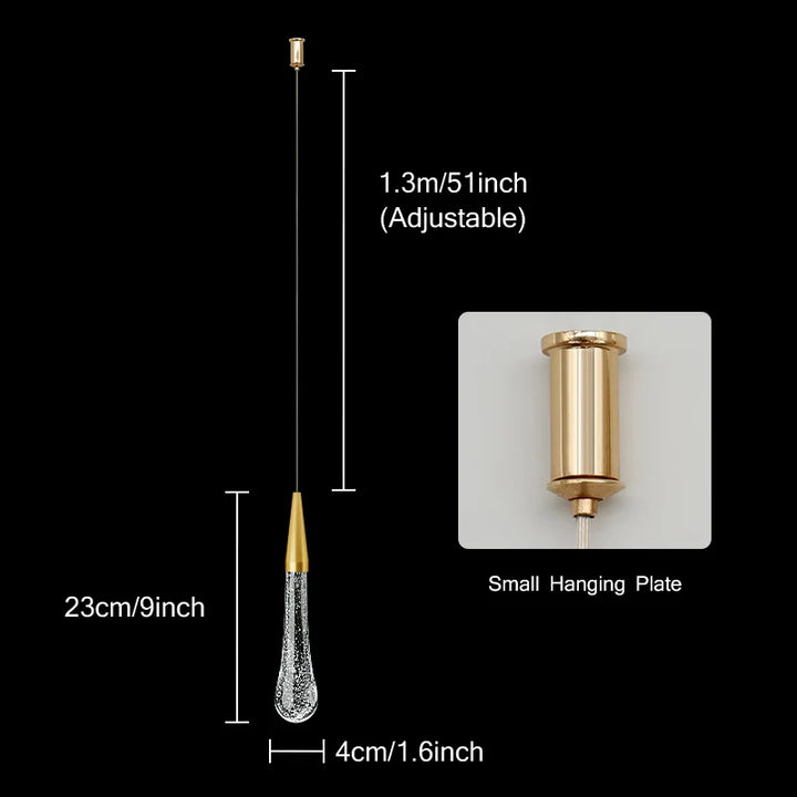 Crystal LED Pendant Lights: Perfect for Bedroom, Dining Room, Bar - Water Drop Chandelier, Stair Lamp for Interior Decoration