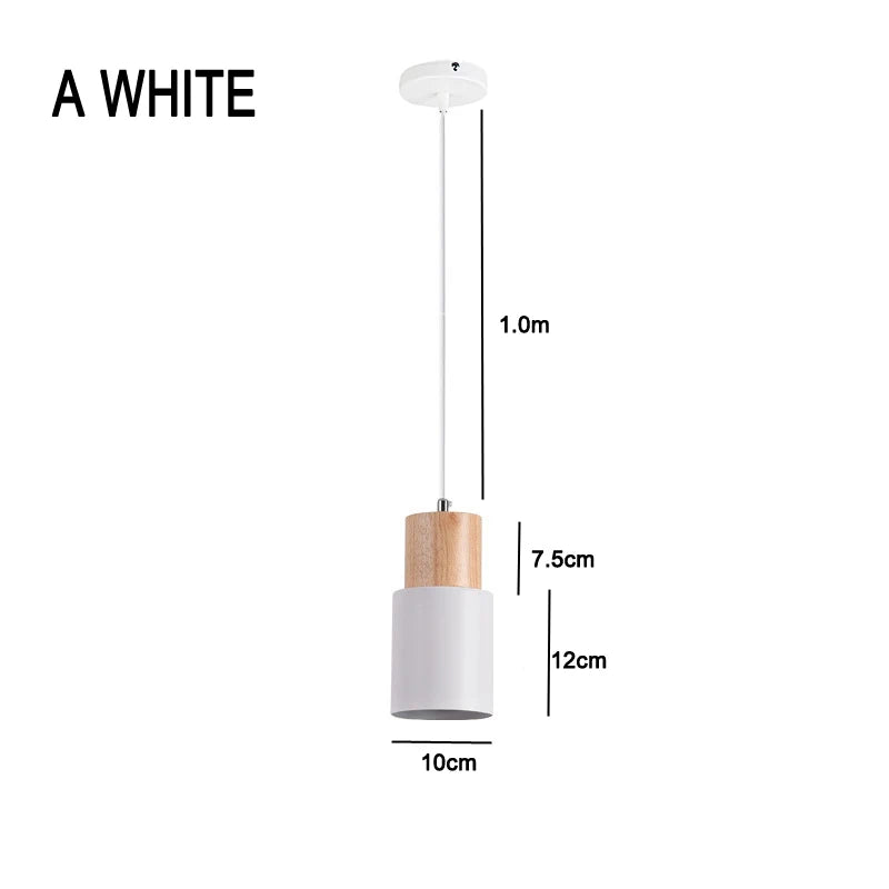 Nordic LED Pendant Lights Made of Metal and Wood - Modern Hanging Lamps for Dining Room and Kitchen