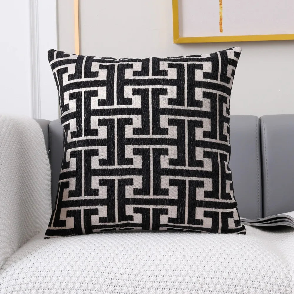 Striped cushion cover in country house style – Decorative sofa cover for living room and couch |