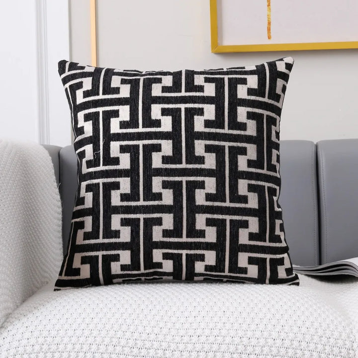 Striped cushion cover in country house style – Decorative sofa cover for living room and couch |