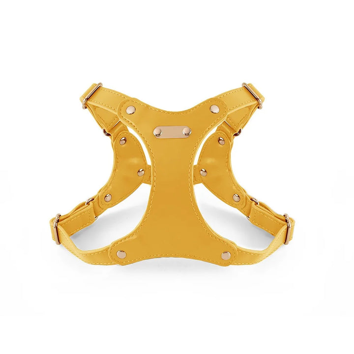 Adjustable Leather Dog Harness with Custom Engraving