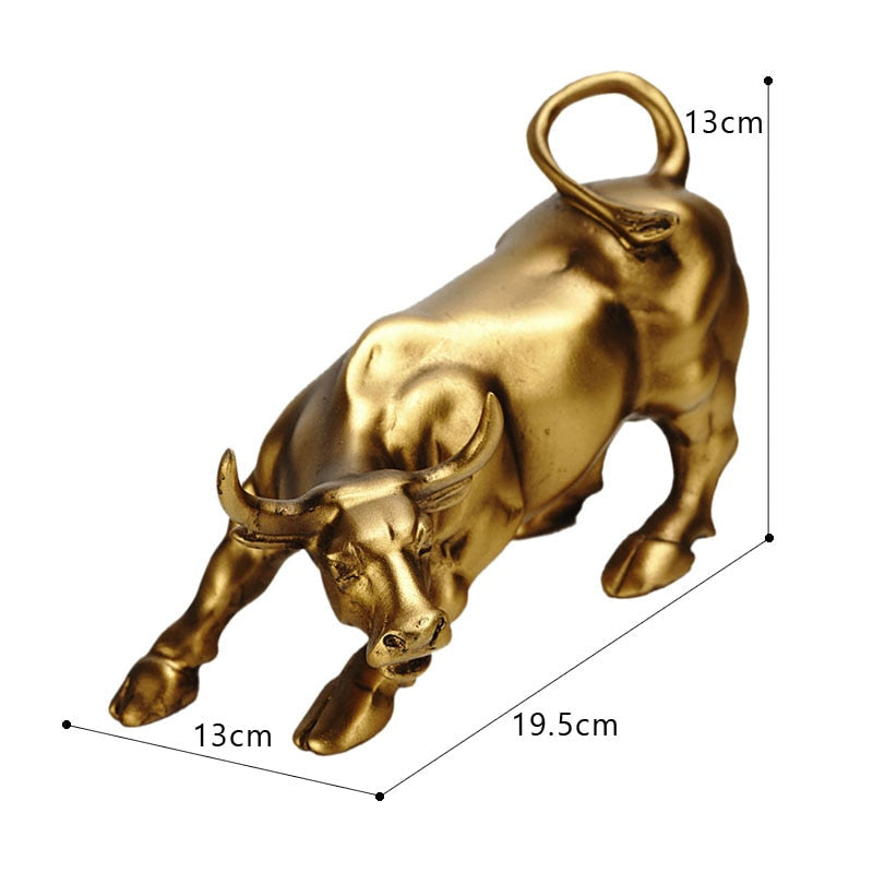 Graffiti-Painting Resin Bull Figures Home Living Room Bedroom Office Desktop Feng Shui Ornaments Collection Statues