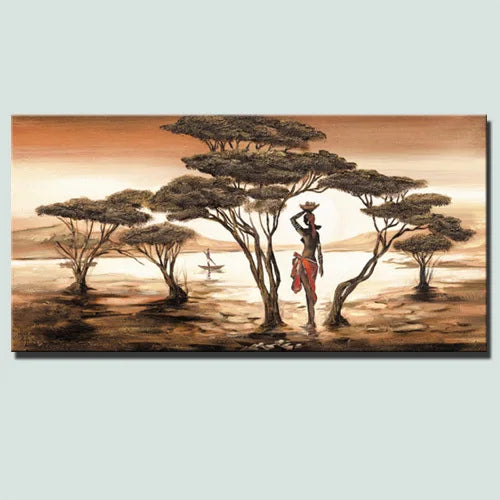 Plus Sizes Abstract African Woman Canvas Painting