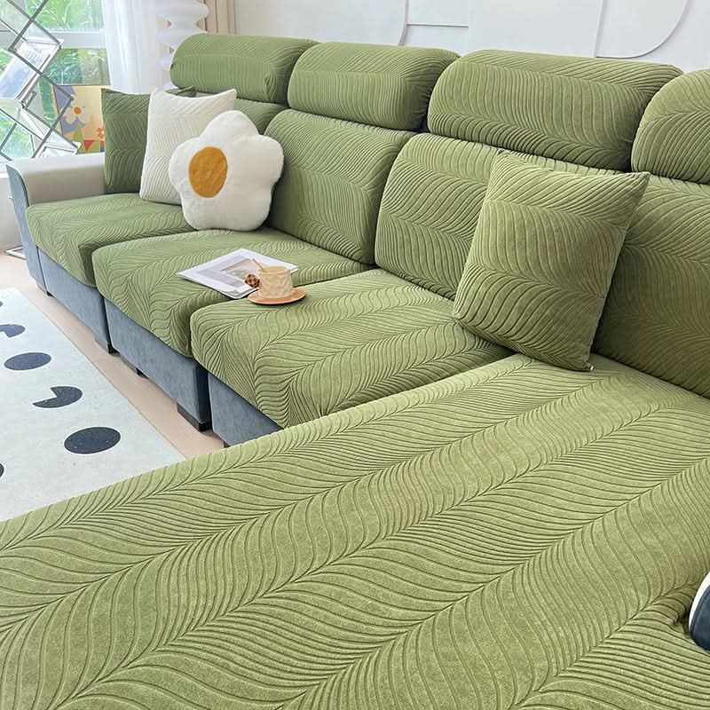 PlushSecure - Elegant Jacquard Sofa Cover for Non-Slip Comfort