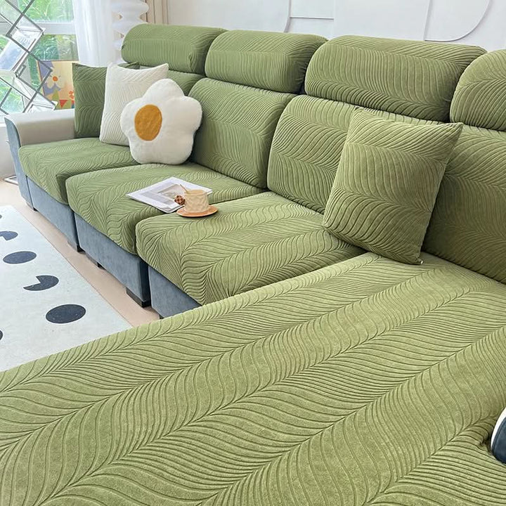 PlushSecure - Elegant Jacquard Sofa Cover for Non-Slip Comfort