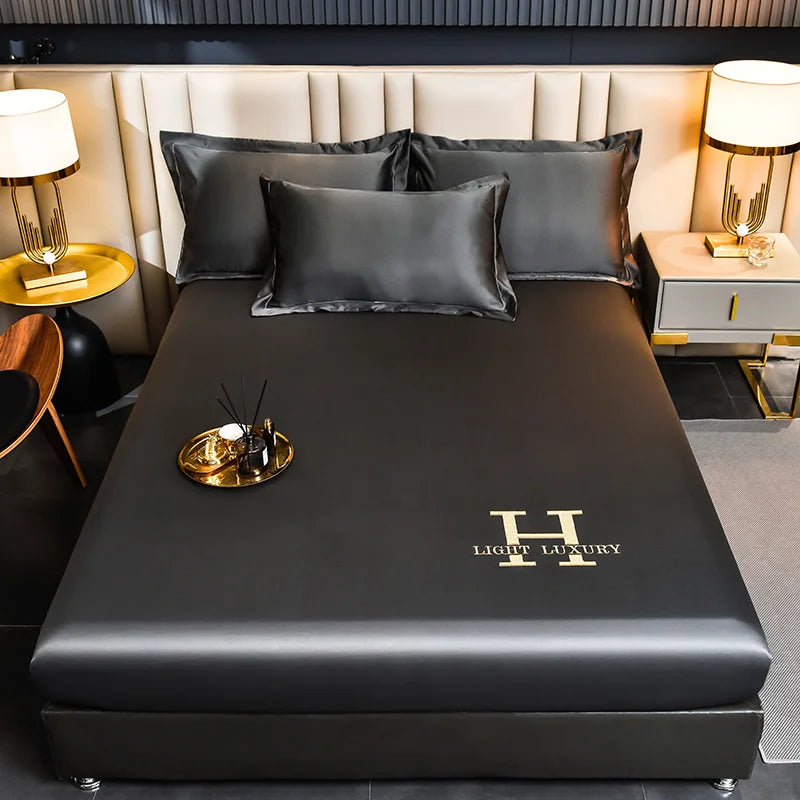 Solid colour Silk Bed Sheet