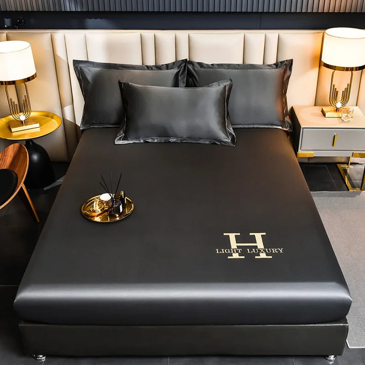 Solid colour Silk Bed Sheet