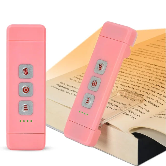 Clip-on book light, USB rechargeable reading light with timer, portable LED bookmark light for bedside &amp; desk