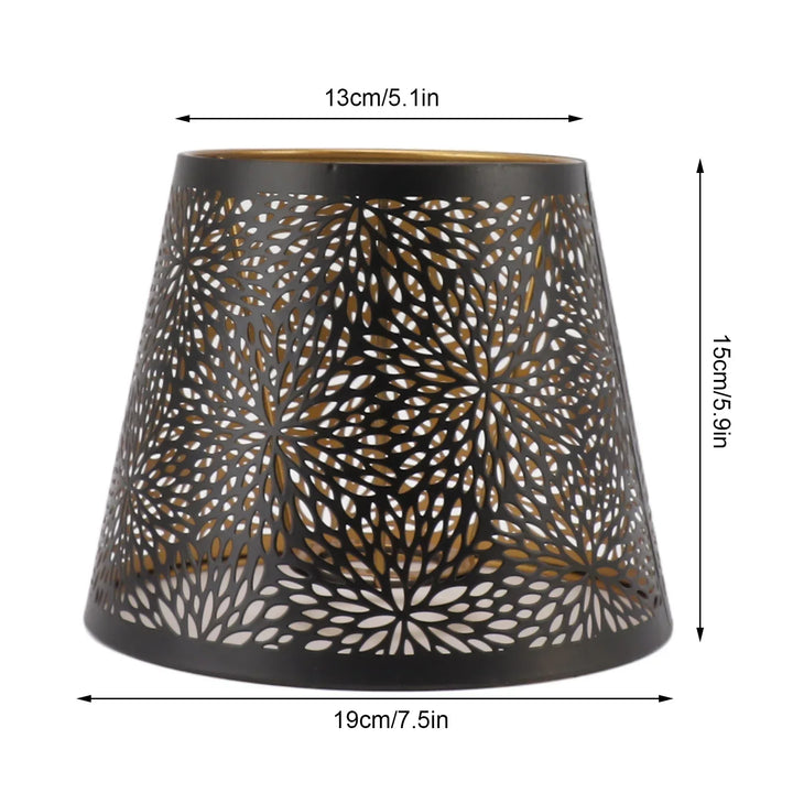 Metal lampshade with gold pattern