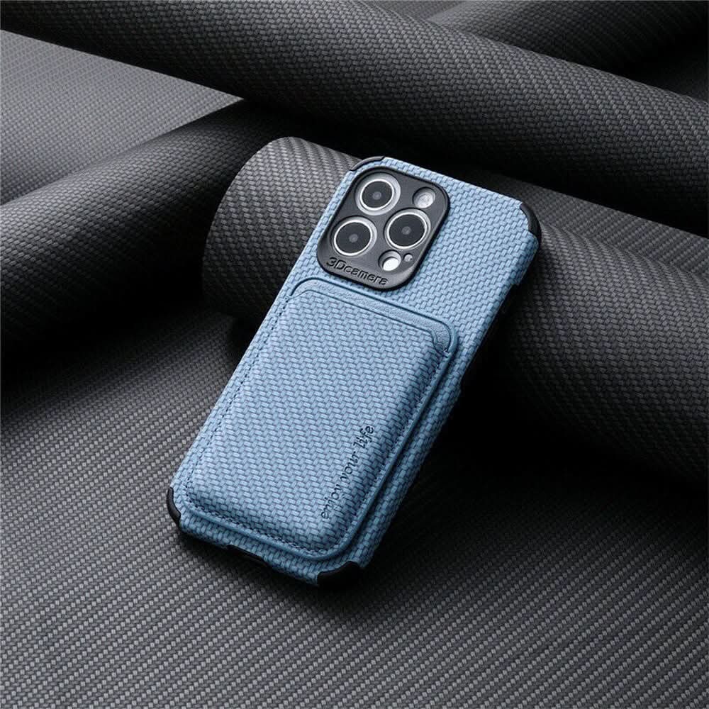 MagSafe Wallet Phone Case with Carbon Fiber Protection